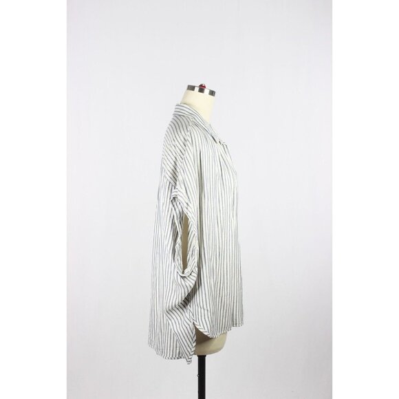 MADEWELL Central Dalton Stripe Lyocell Twill Oversized Shirt Top, Size XXL - Picture 6 of 15